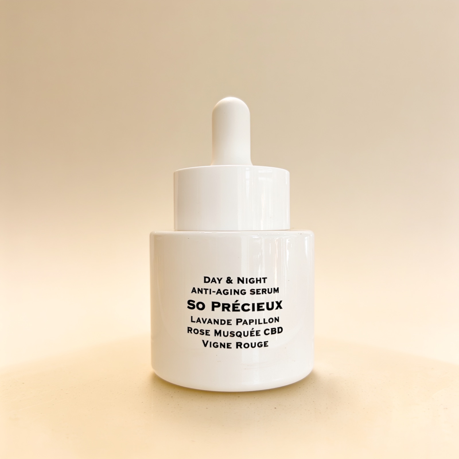 'So Précieux' Sérum Anti-Âge CBD Rose Musquée Vigne Rouge Lavande Papillon